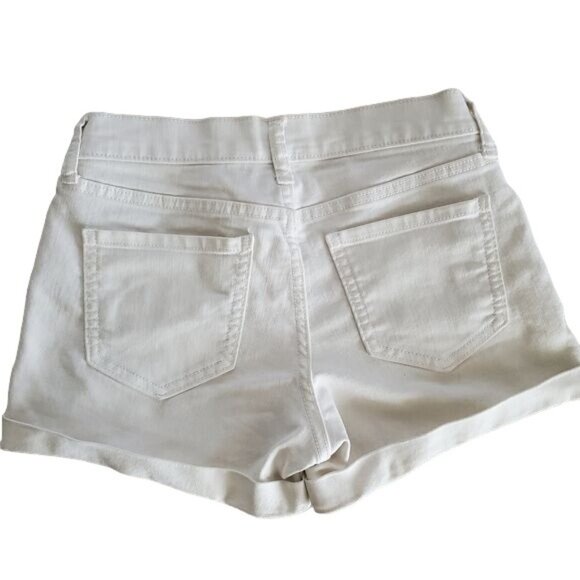 Old Navy womens White denim shorts Size 0 xs Regular midwaist pockets - Picture 2 of 9